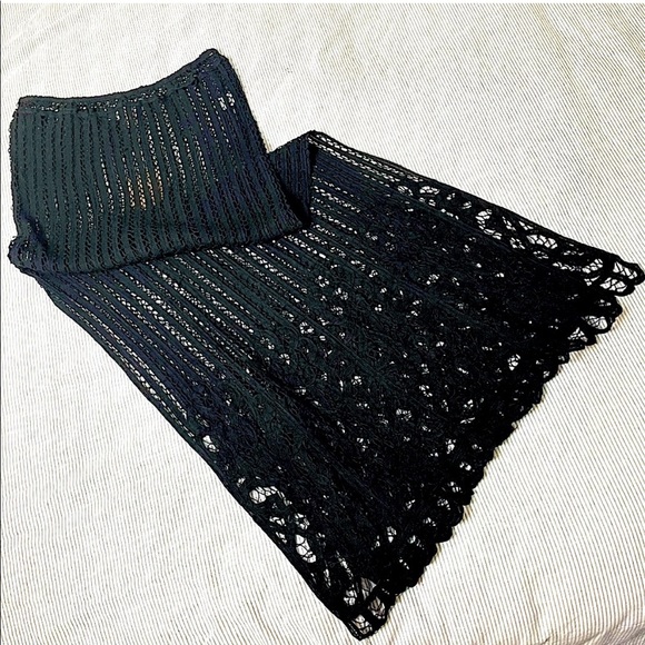 Black Lace Slit Maxi Skirt Coverup S5-9 - Picture 3 of 9